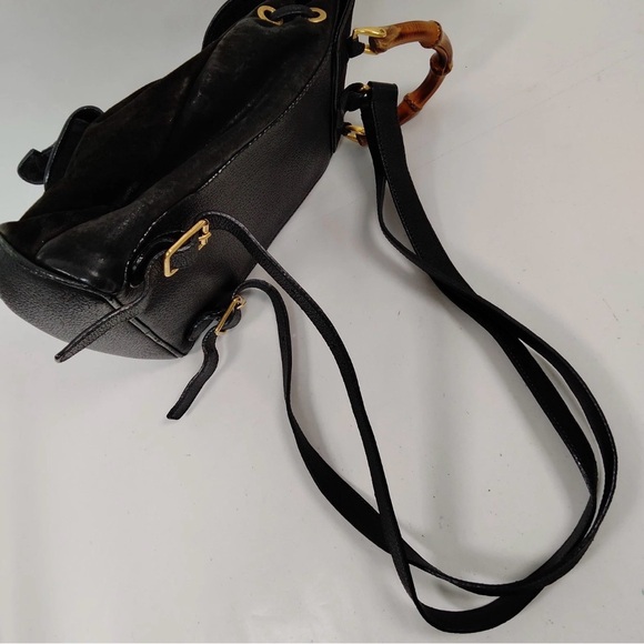 Vintage Gucci Mini Suede Bamboo Backpack Authenicated - Picture 4 of 9